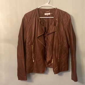 Calvin Klein brown leather jacket size medium